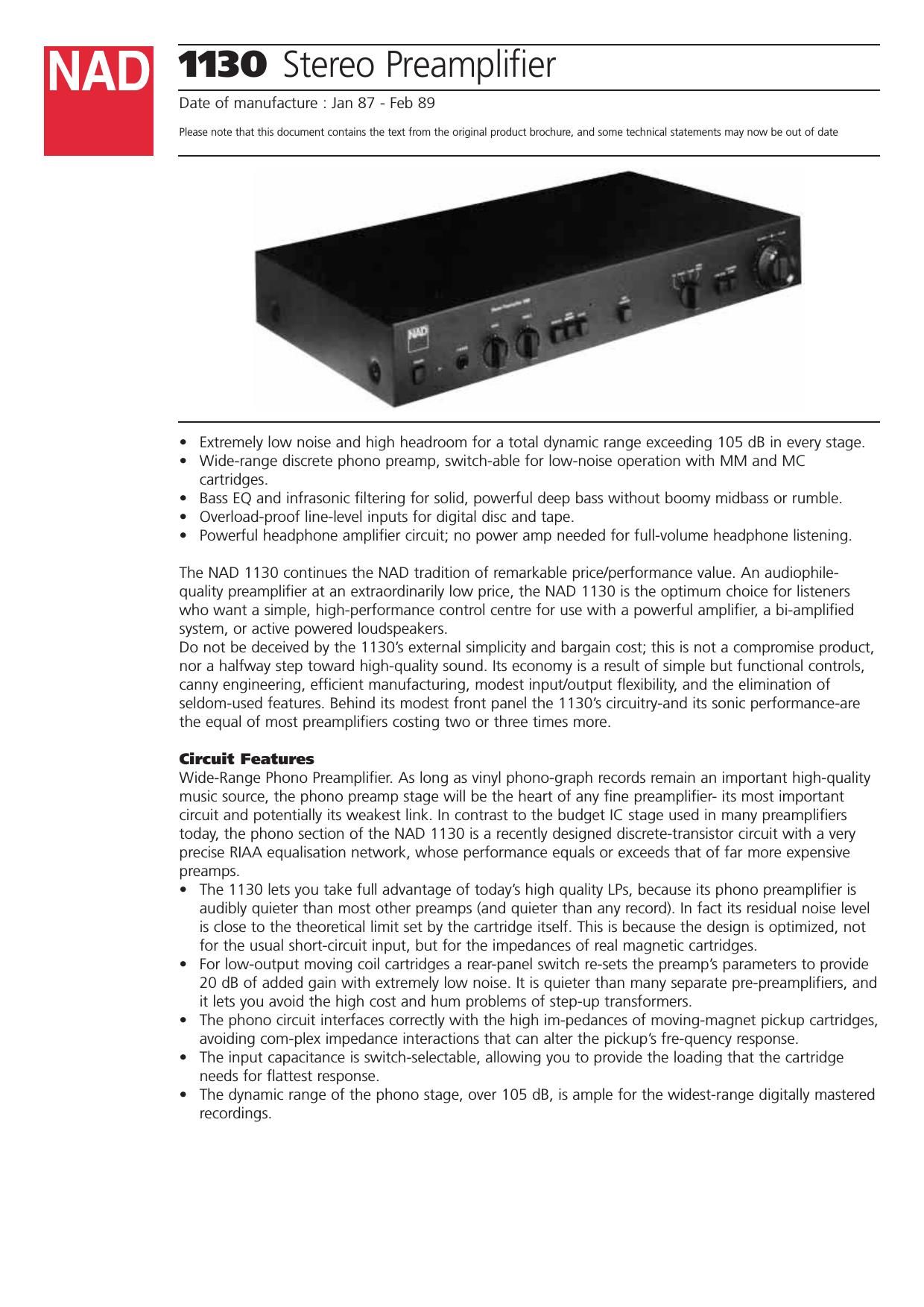 Nad 1130 Brochure