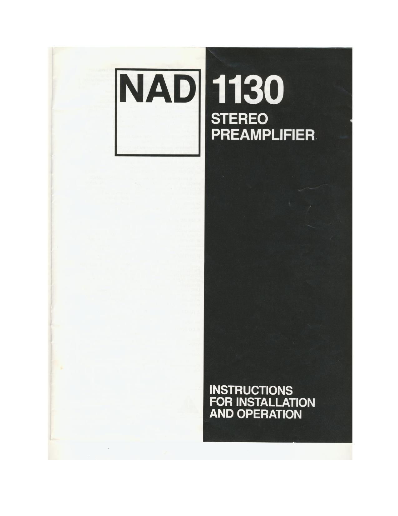 Nad 1130 Owners Manual