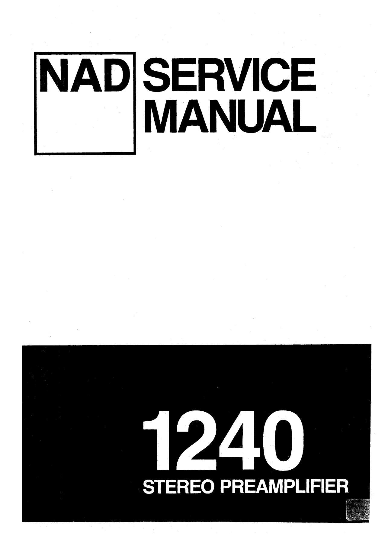Nad 1240 Service Manual