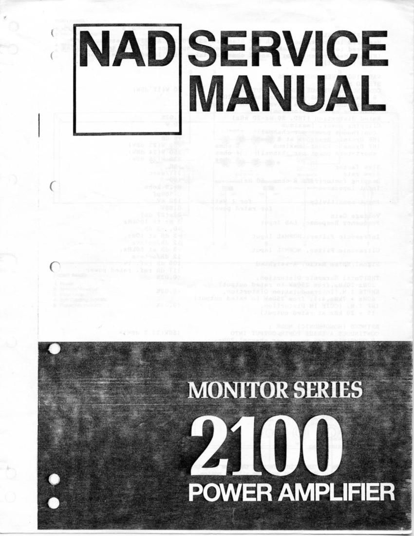 Nad 2100 Service Manual