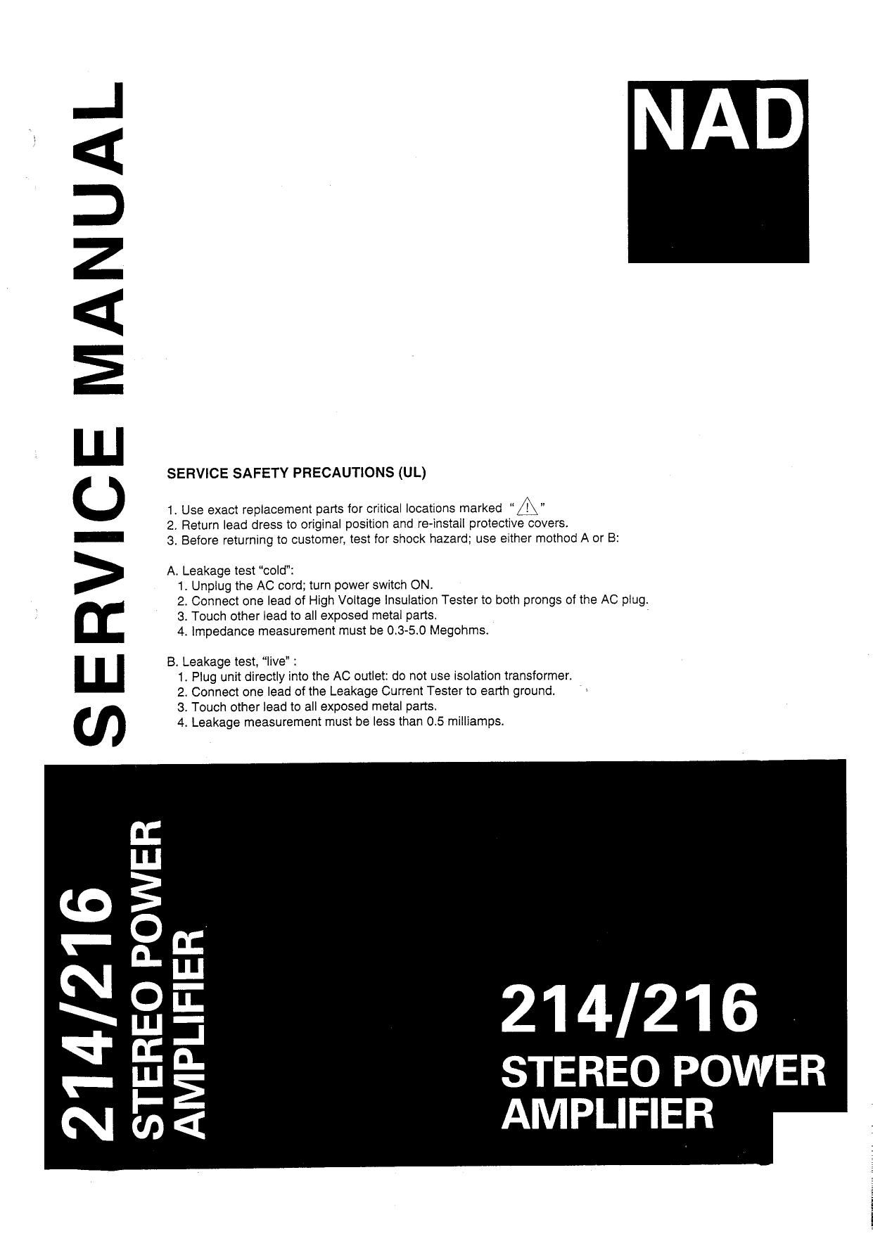 Nad 214 Service Manual