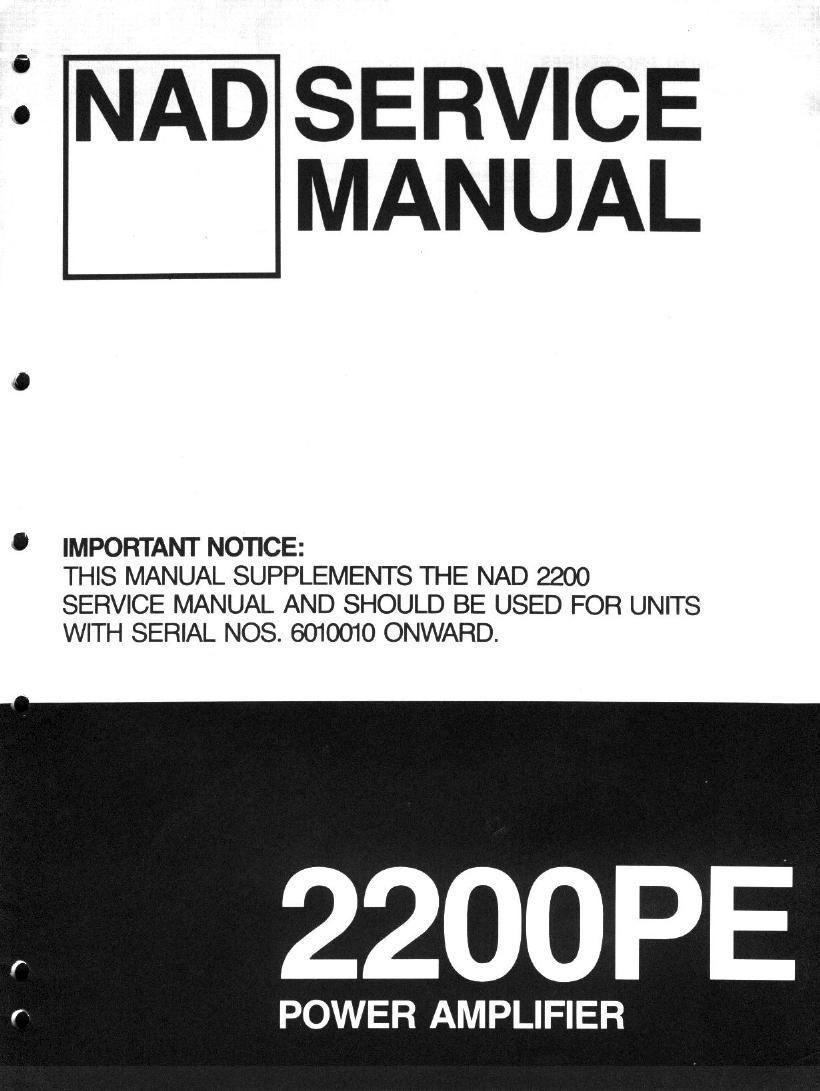 Nad 2200 PE Service Manual