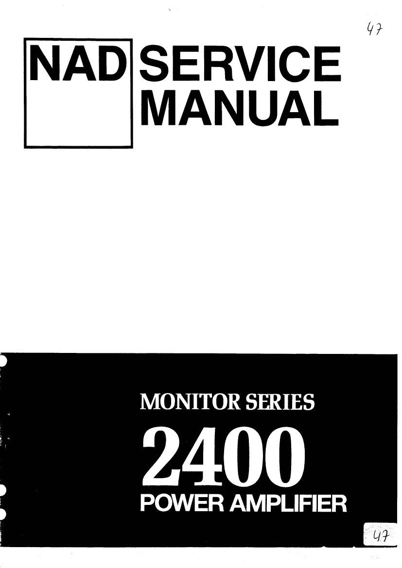 Nad 2400 Service Manual