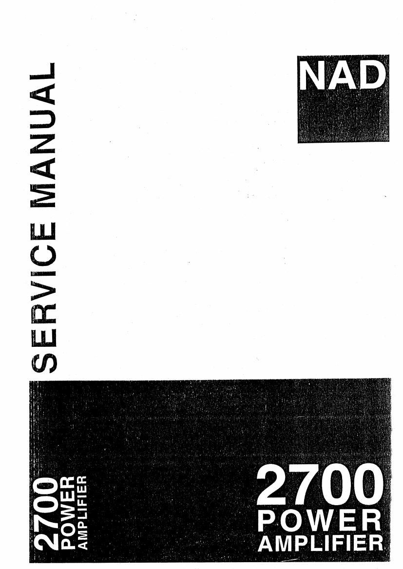 Nad 2700 Service Manual