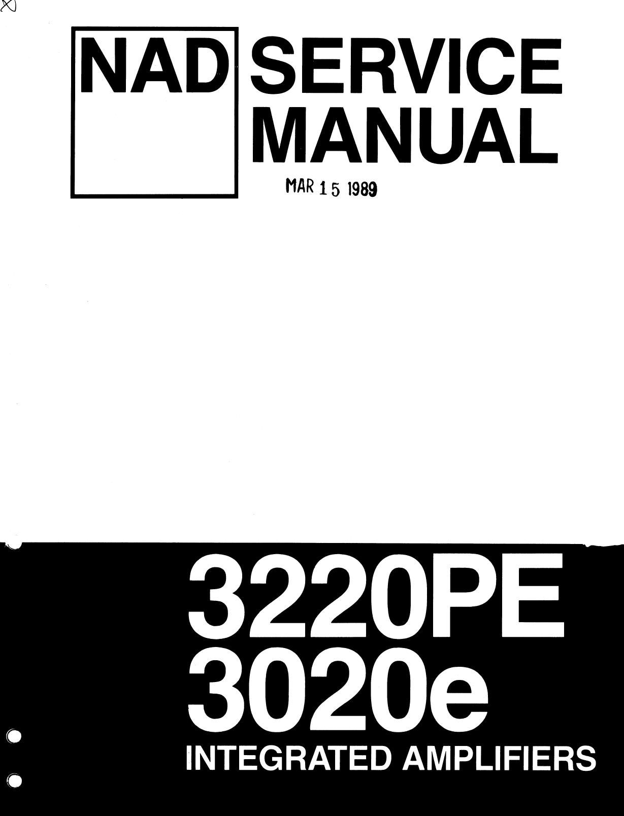 Nad 3020 E Service Manual