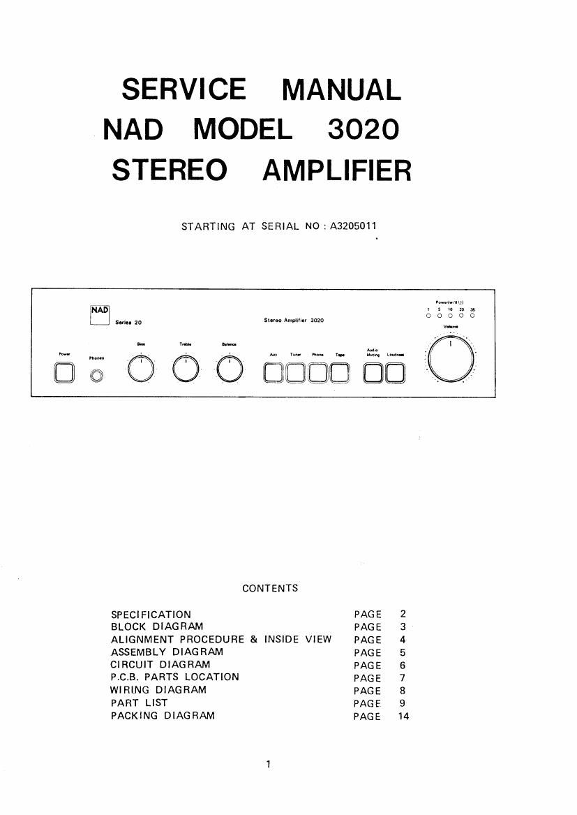 Nad 3020 Service Manual