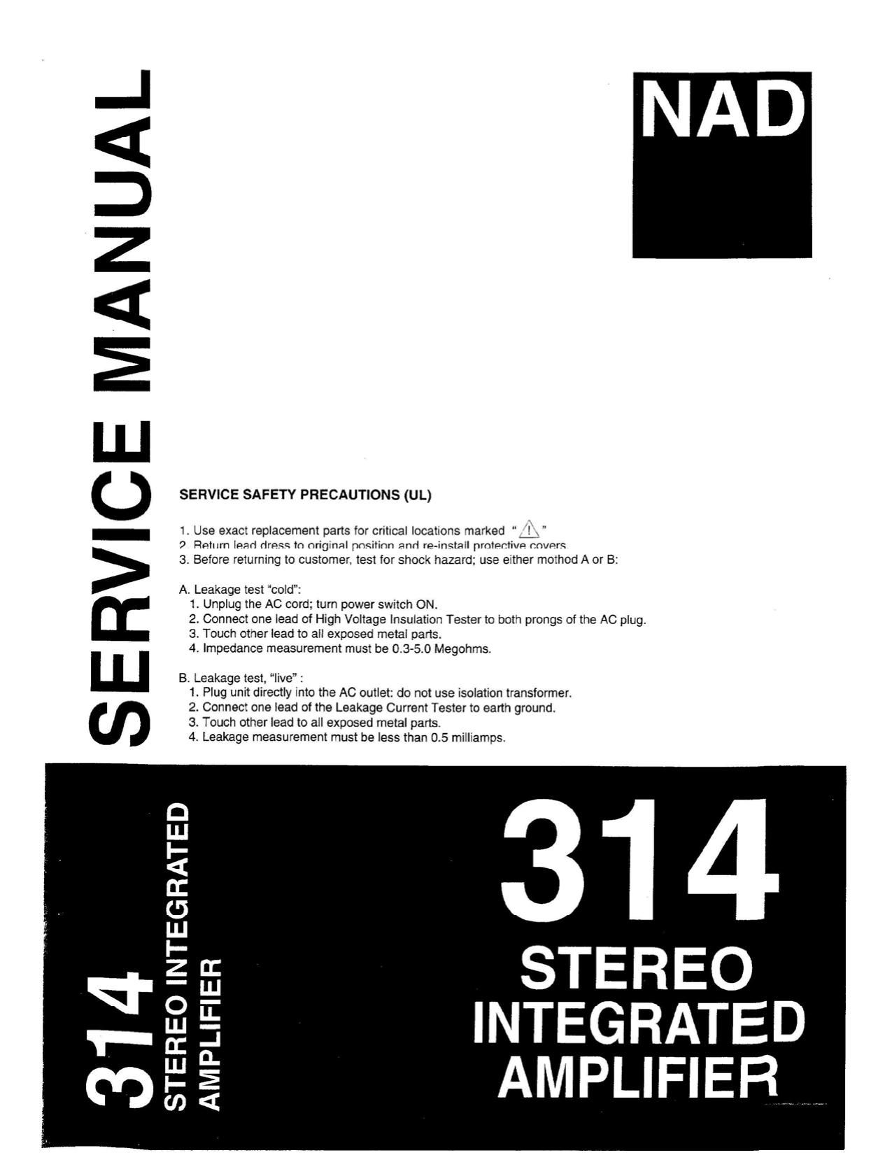 Nad 314 Service Manual