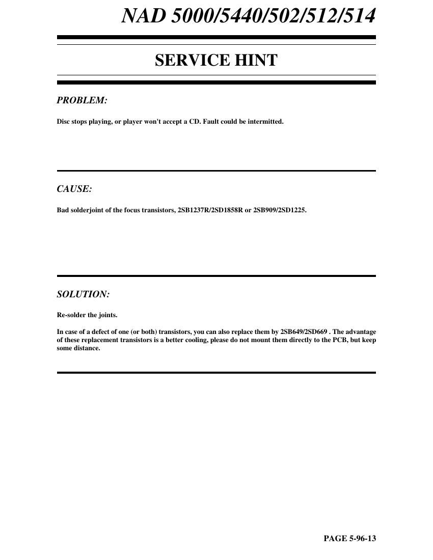 Nad 5440 Service Manual