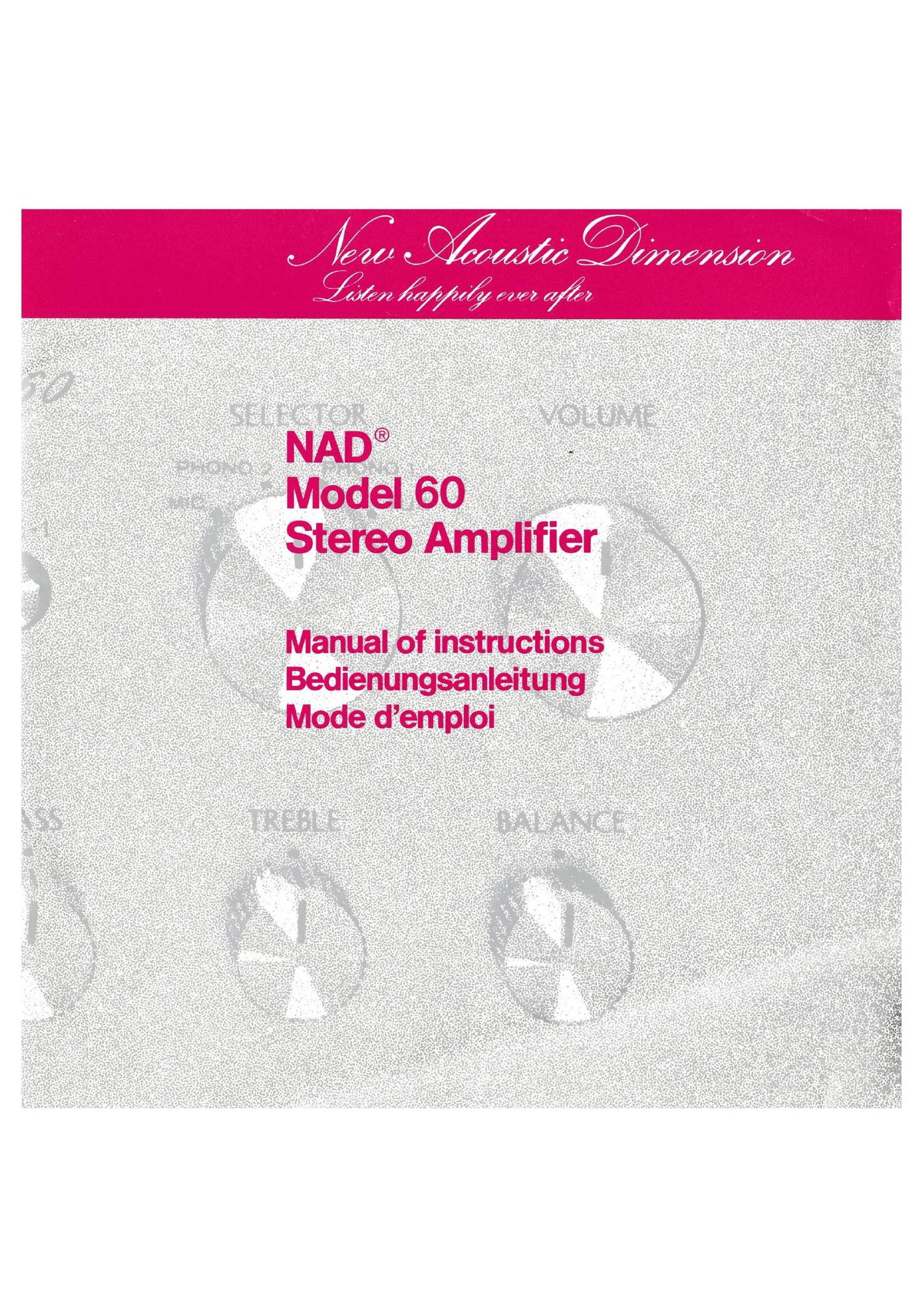 Nad 60 Owners Manual