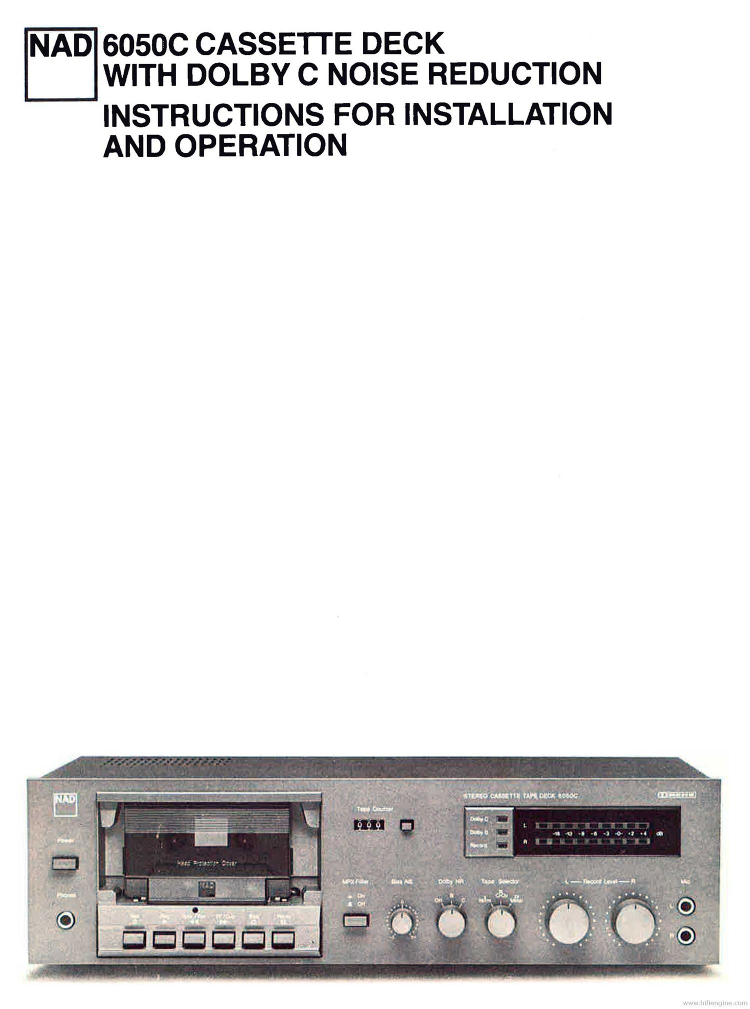 Nad 6050 C Owners Manual