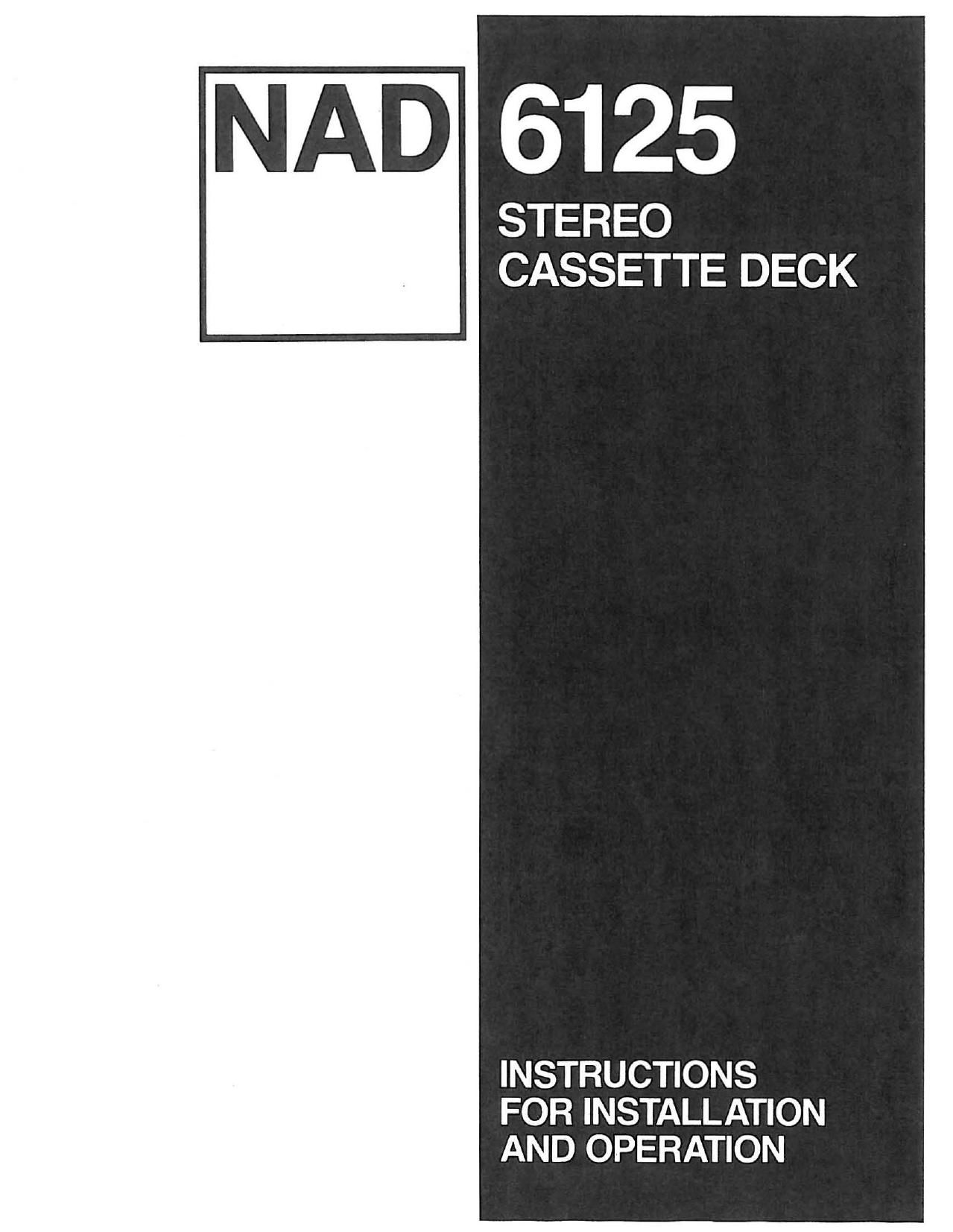 Nad 6125 Owners Manual