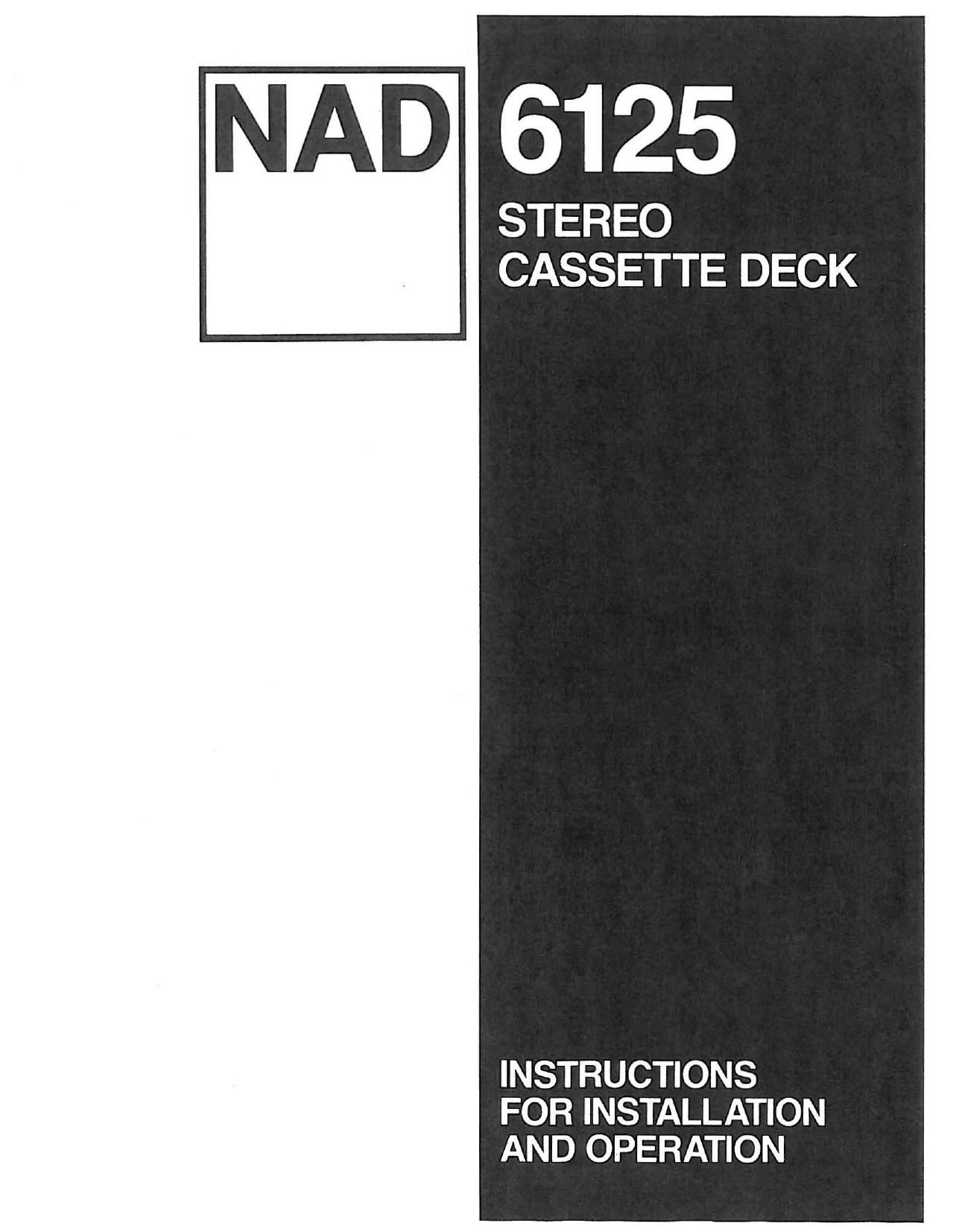 Nad 6125 Owners Manual