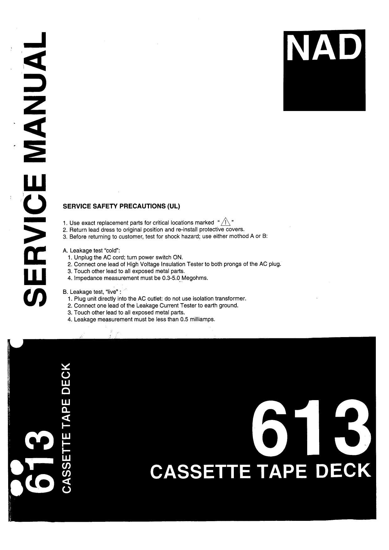 Nad 613 Service Manual