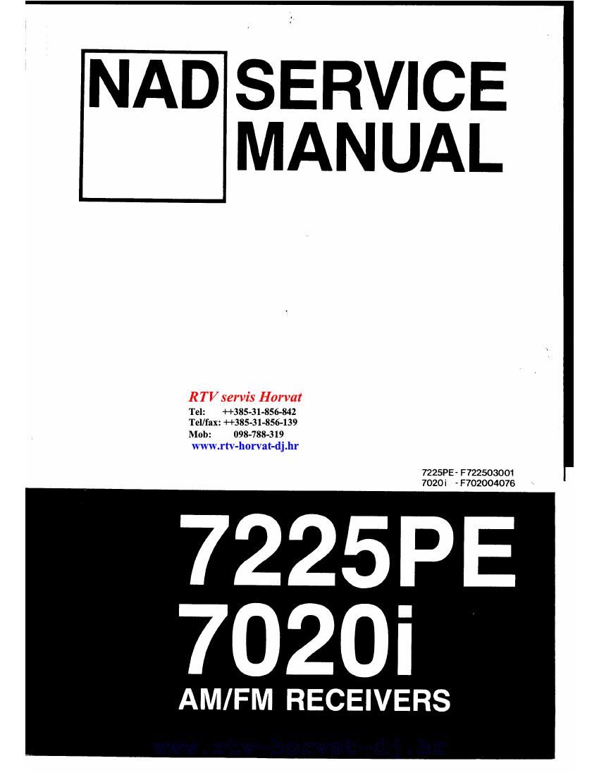 Nad 7020 I Service Manual