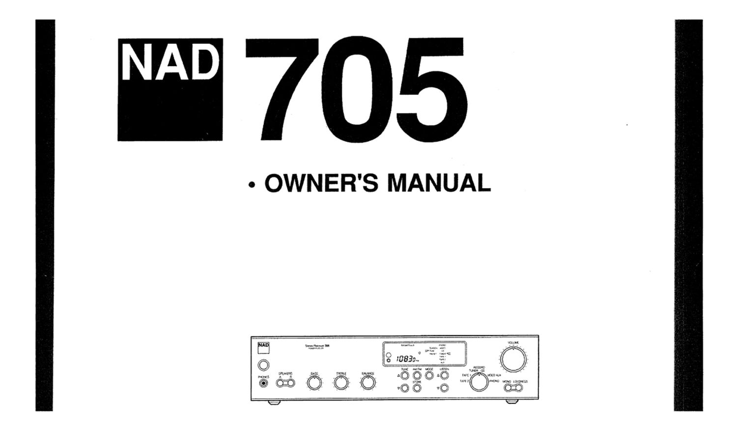 Nad 705 Owners Manual
