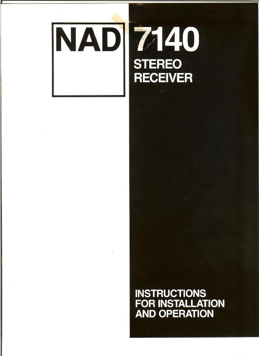 Nad 7140 Owners Manual