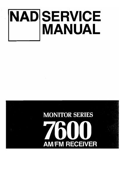 Nad 7600 Service Manual