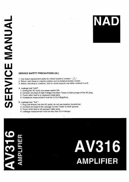 Nad AV 316 Service Manual