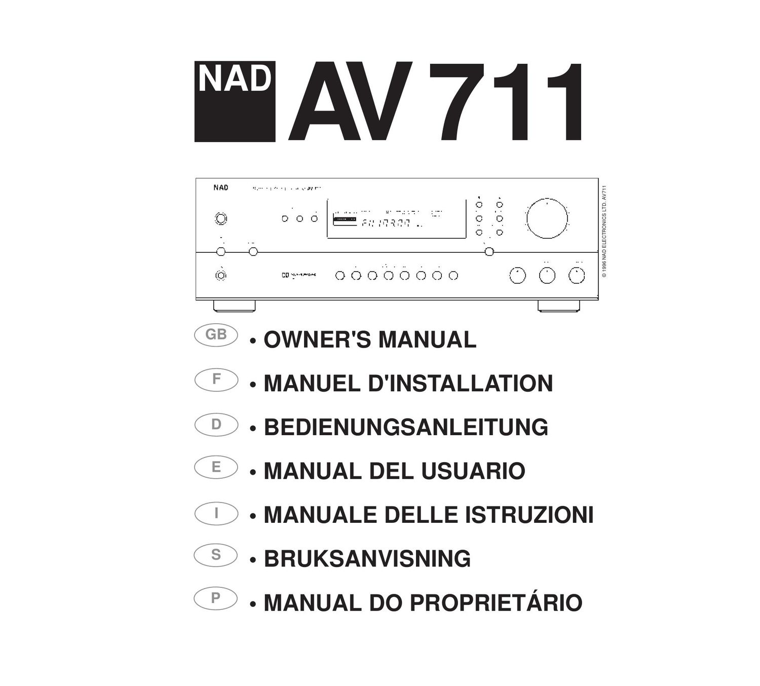 Nad AV 711 Owners Manual