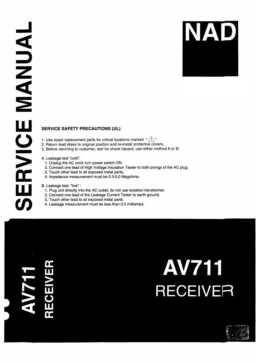 Nad AV 711 Service Manual