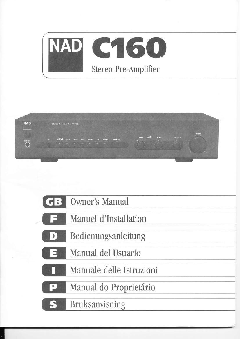 Nad C 160 Owners Manual