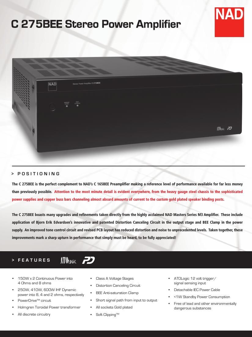 Nad C 275 BEE Brochure