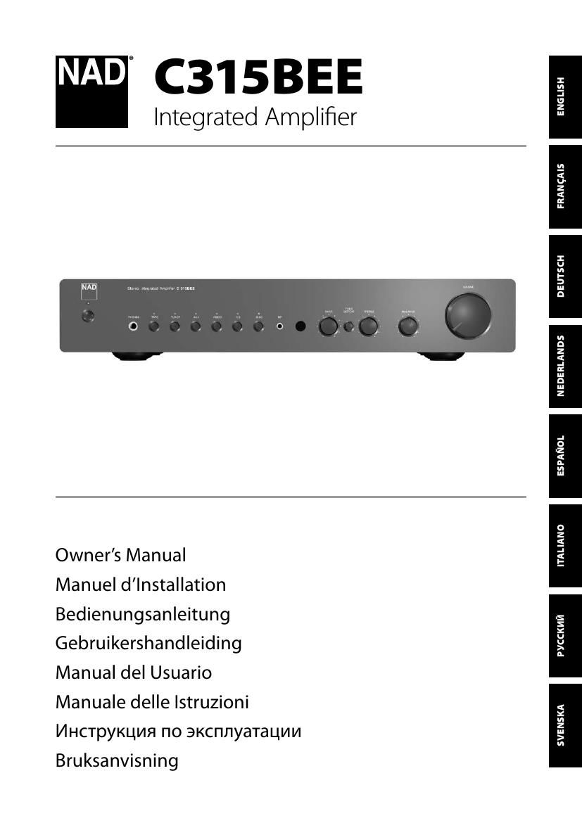 Nad C 315 BEE Owners Manual