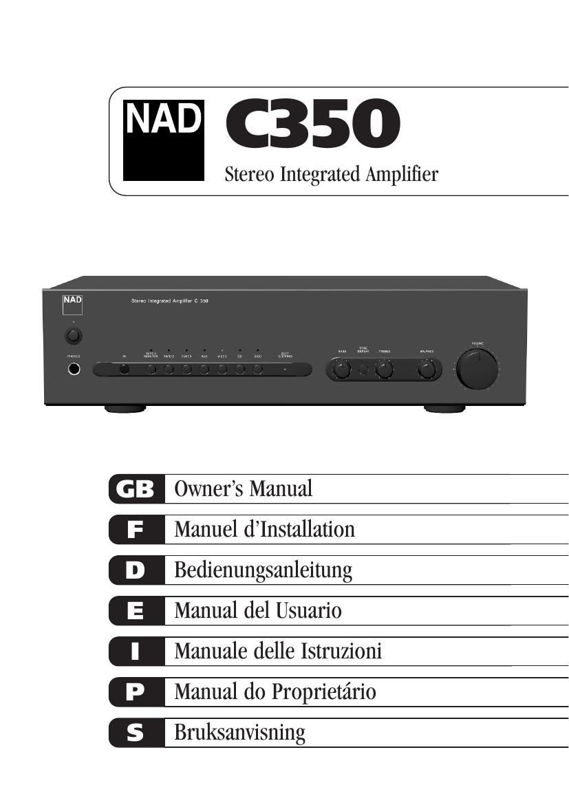 Nad C 350 Owners Manual