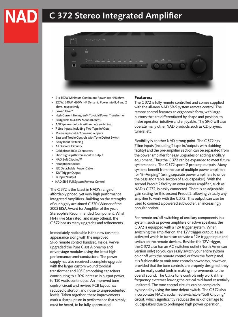 Nad C 372 Brochure