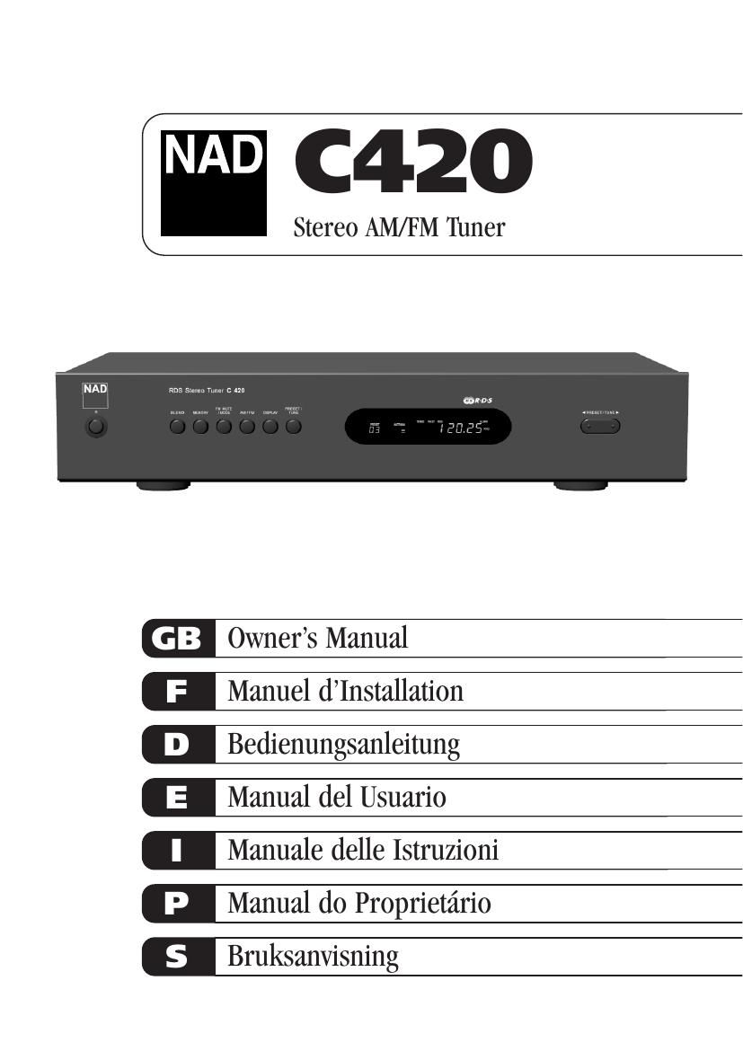 Nad C 420 Owners Manual