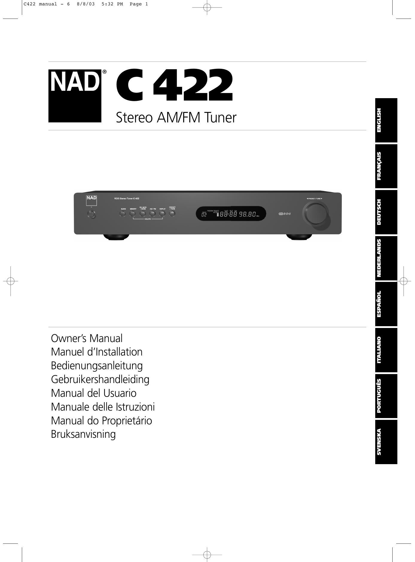 Nad C 422 Owners Manual