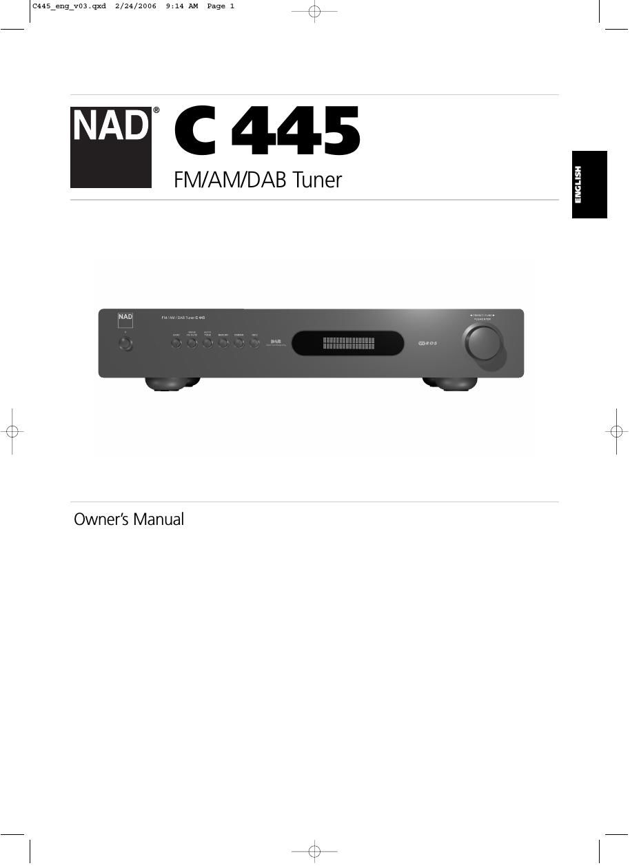 Nad C 445 Owners Manual