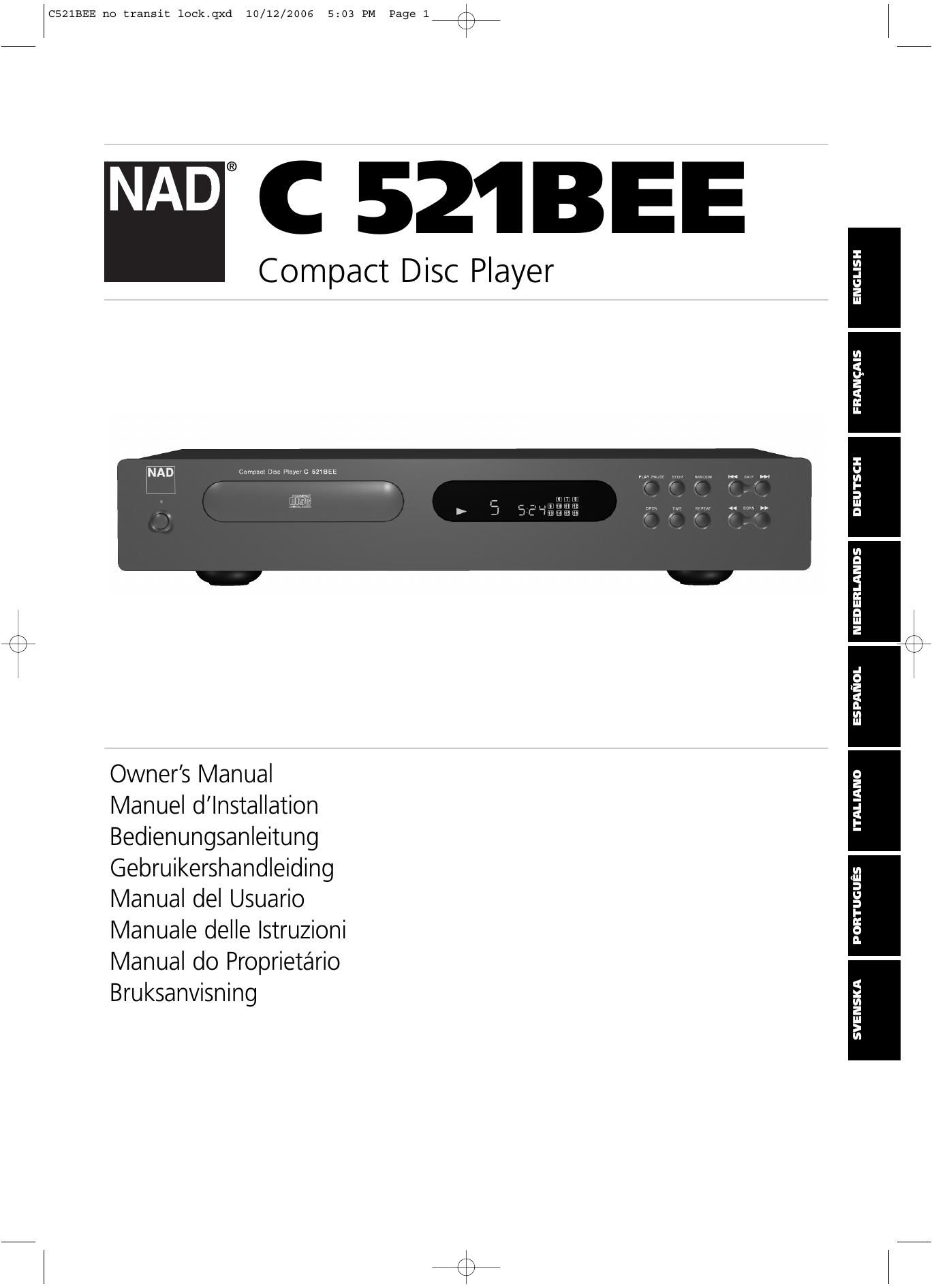 Nad C 521 BEE Owners Manual