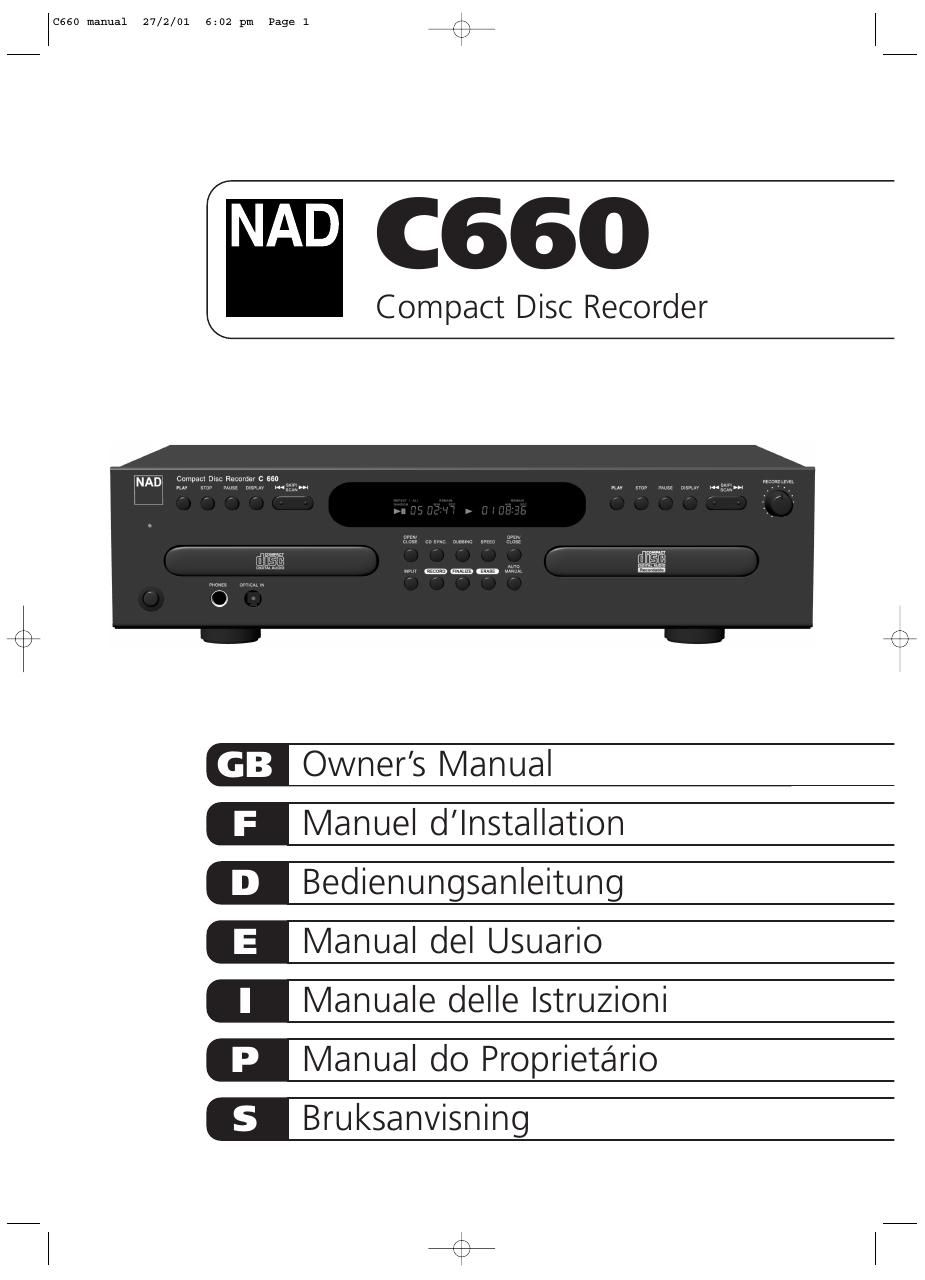 Nad C 660 Owners Manual