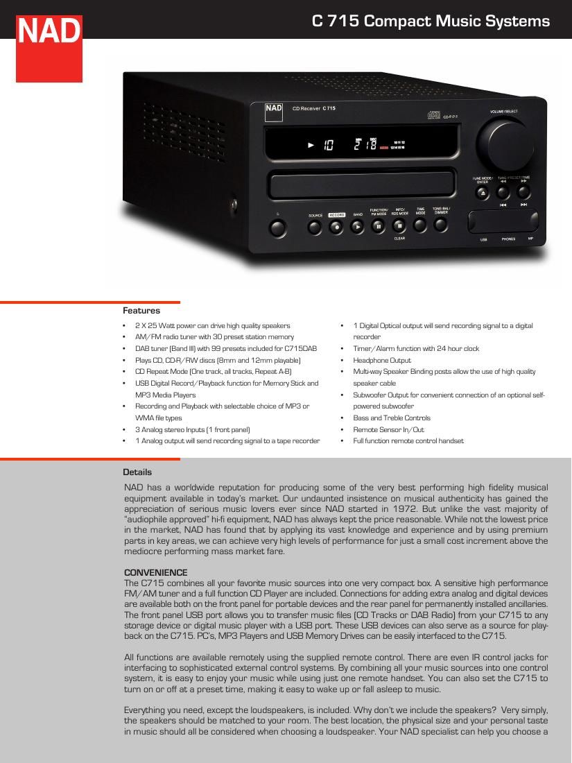 Nad C 715 Brochure