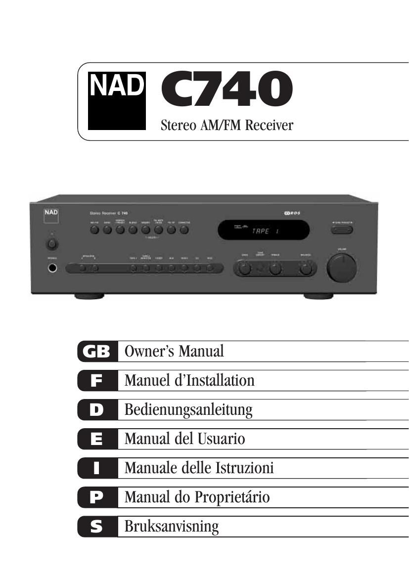 Nad C 740 Owners Manual