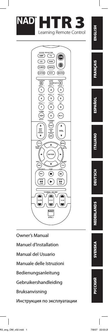 Nad HTR 3 Owners Manual