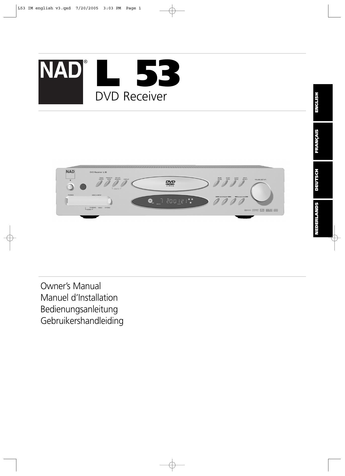 Nad L 53 Owners Manual