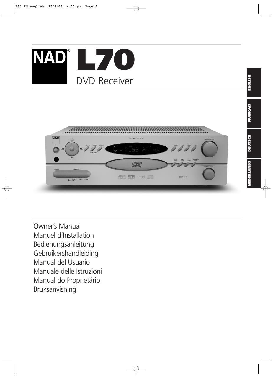 Nad L 70 Owners Manual