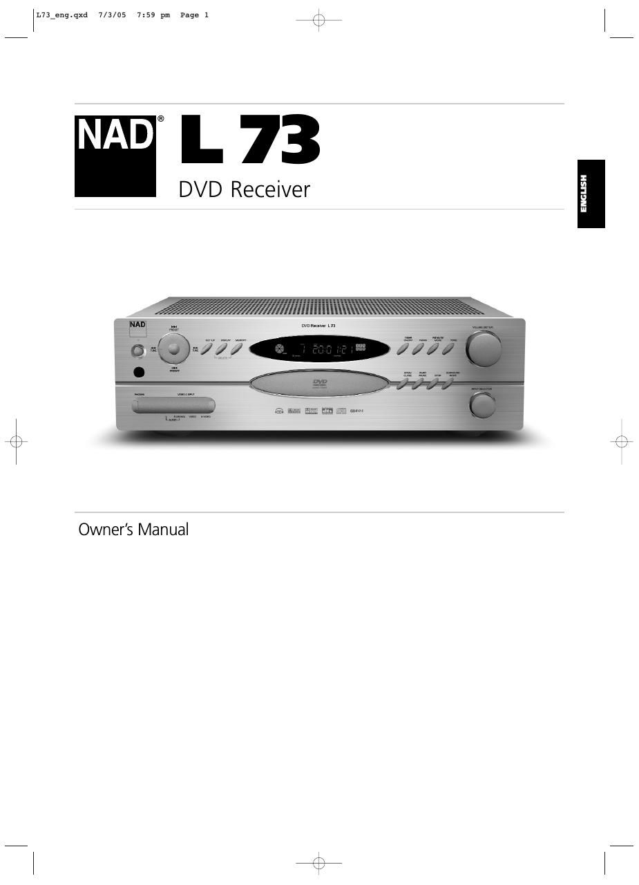 Nad L 73 Owners Manual