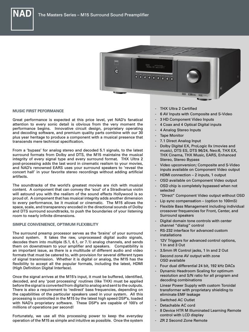 Nad M 15 Brochure