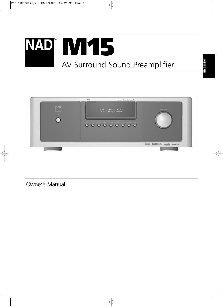 Nad M 15 Owners Manual