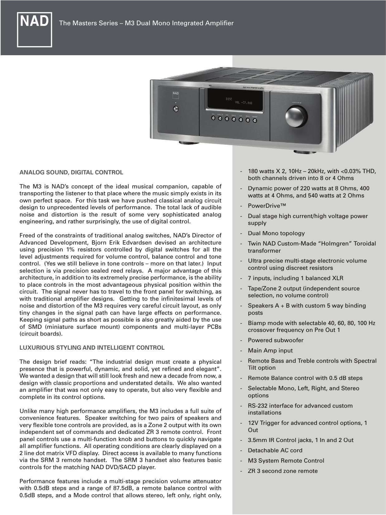 Nad M 3 Brochure