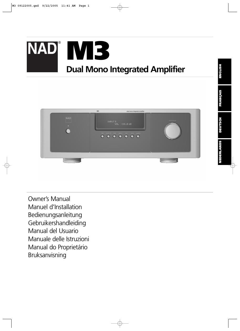 Nad M 3 Owners Manual