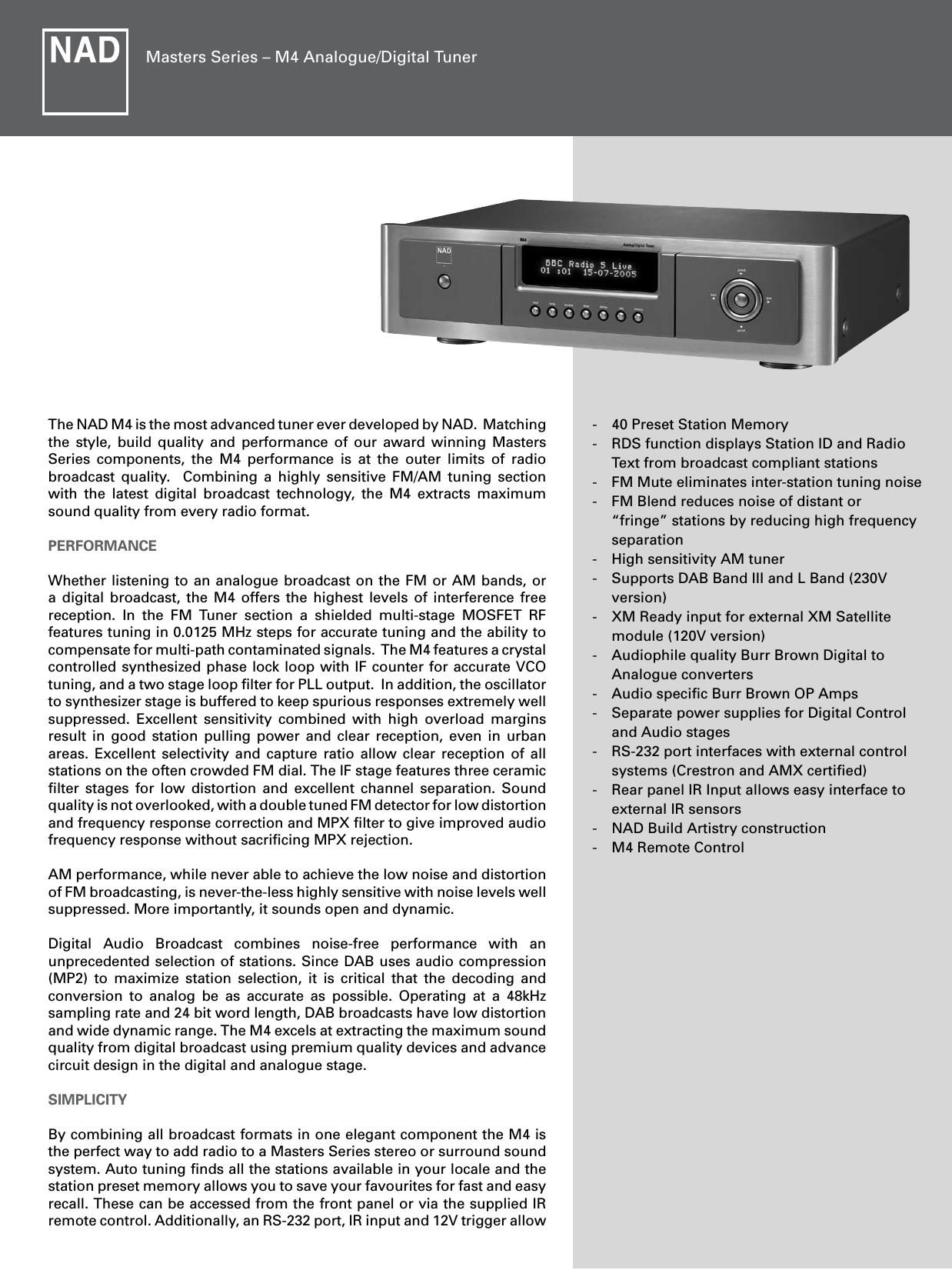 Nad M 4 Brochure