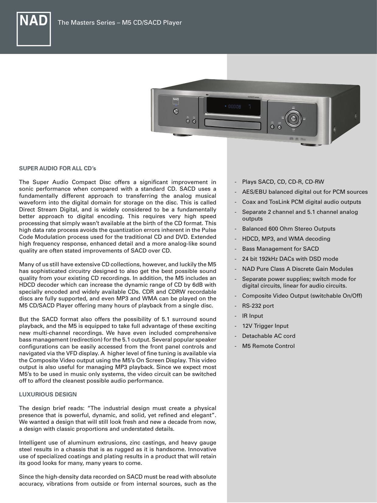 Nad M 5 Brochure