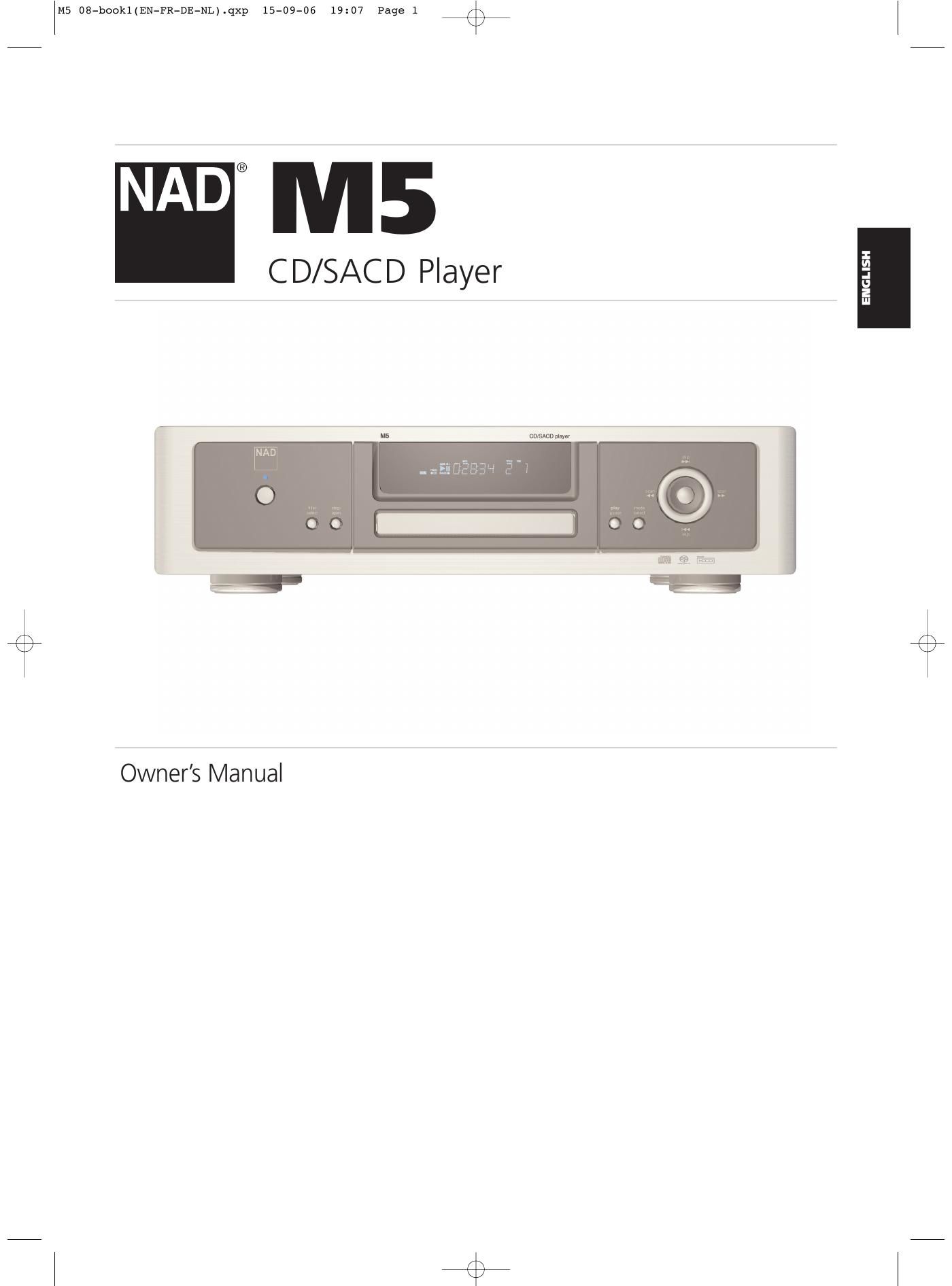Nad M 5 Owners Manual