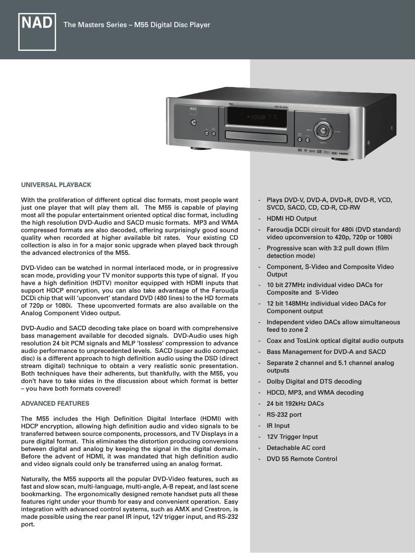 Nad M 55 Brochure