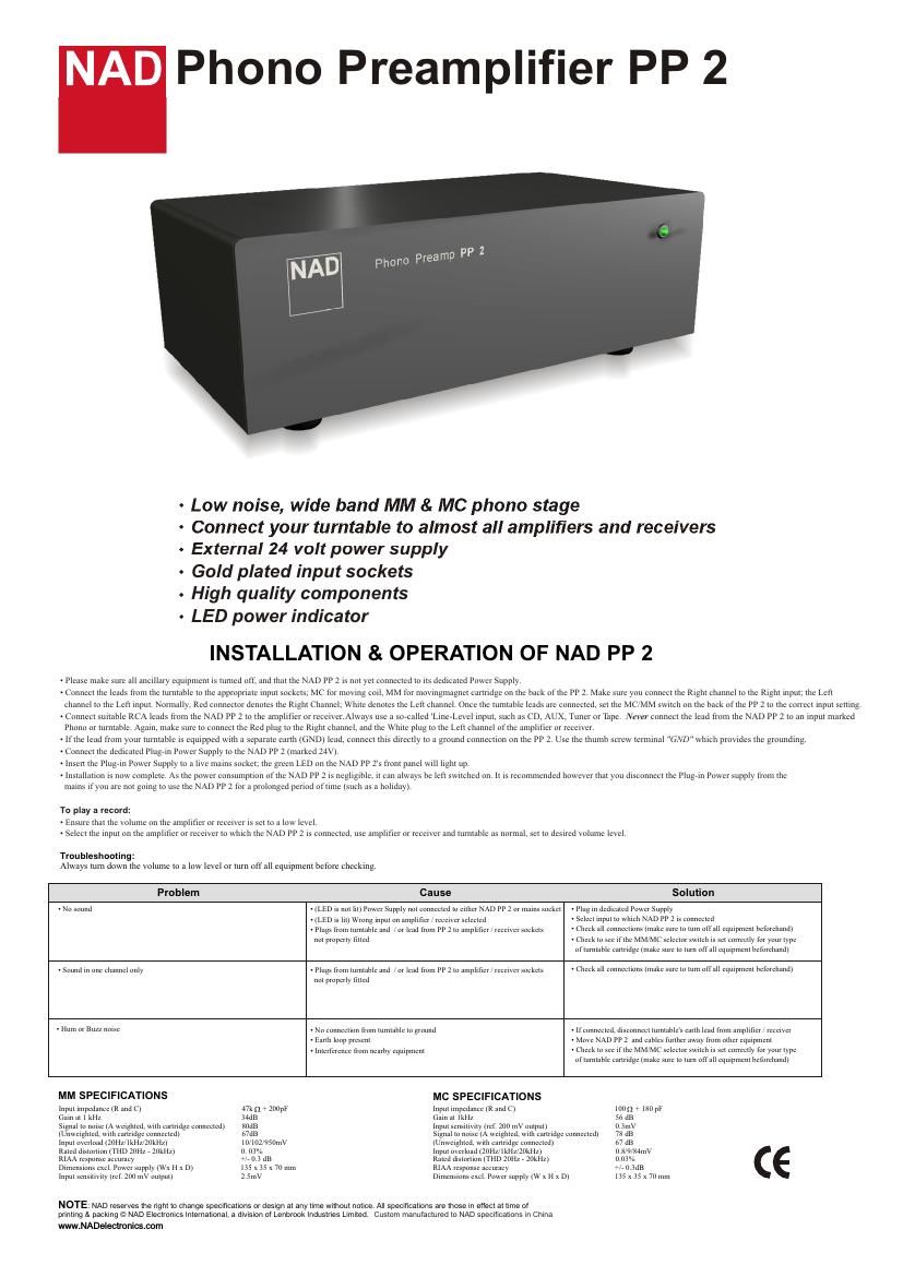 Nad PP 2 Owners Manual