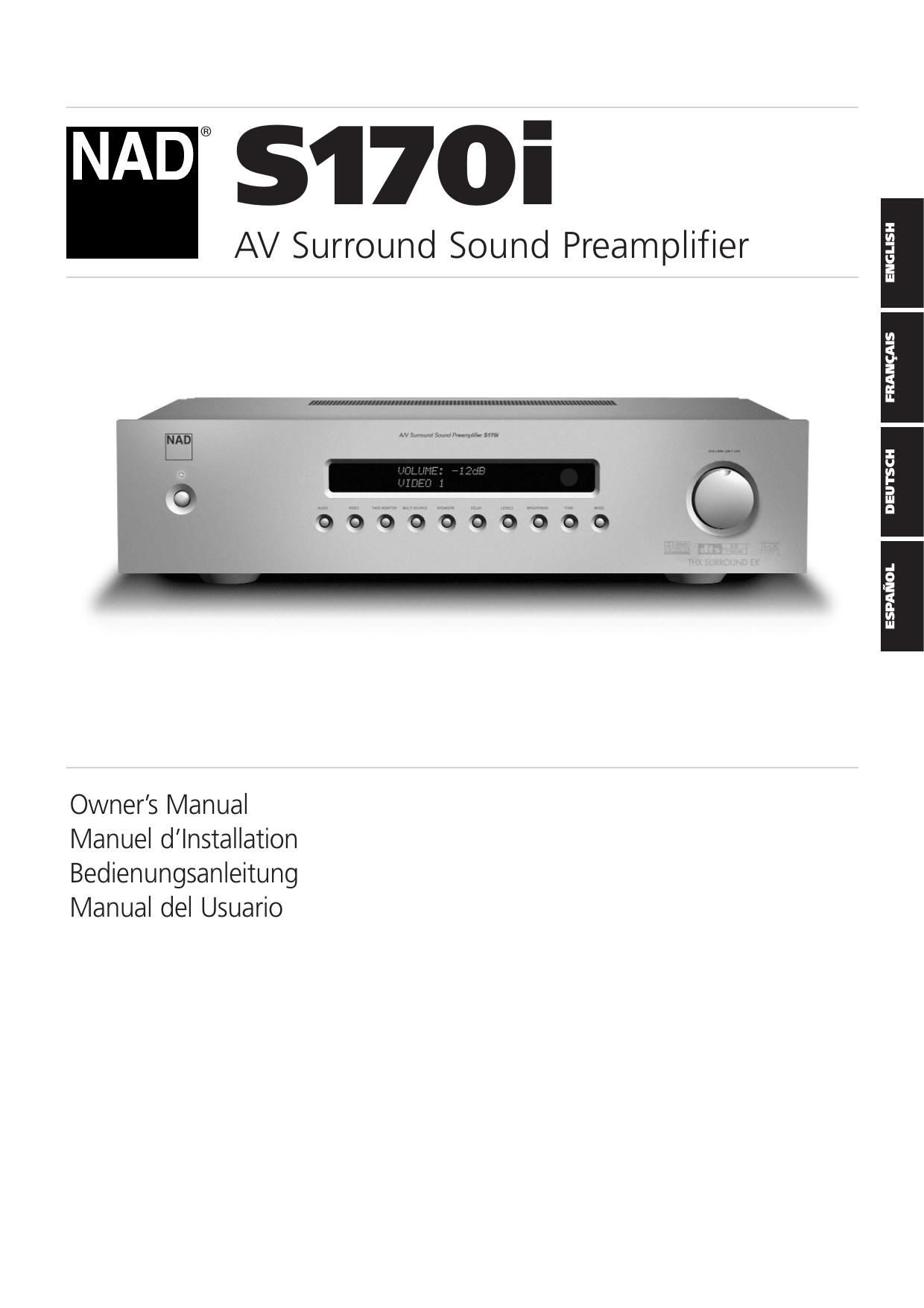 Nad S 170 I Owners Manual